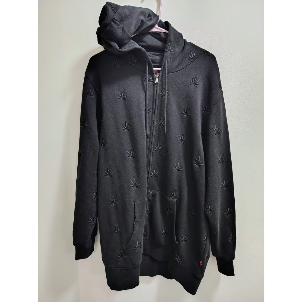 Black MedMen Cannabis/Marijuana Leaf Embroidered Hoodie